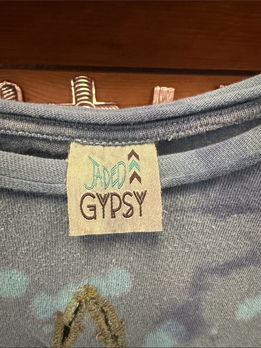 Jaded Gypsy Blue Tie-Dye Star Pocket Tee - Picture 2 of 5